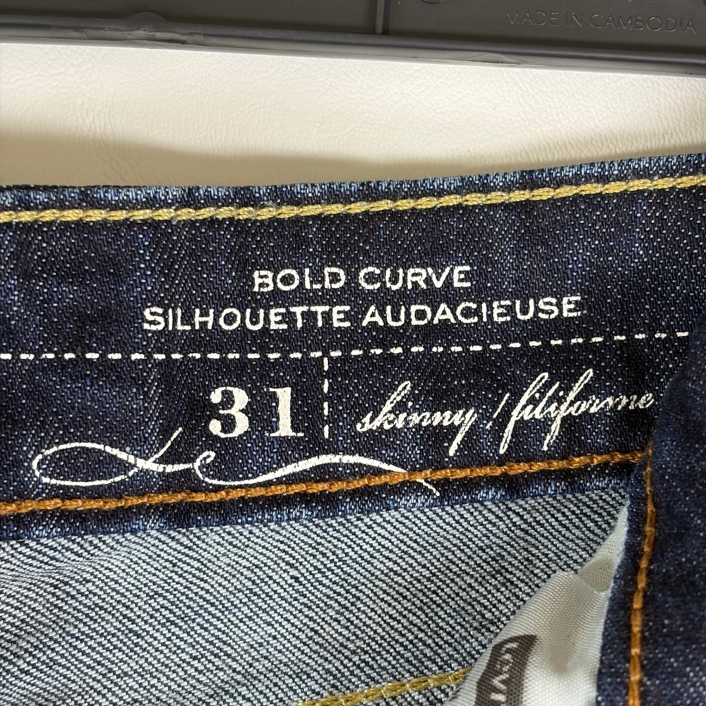 Levis Bold Curve Skinny Straight Jeans Womens 31x32 Dark Wash Distressed Denim - Picture 3 of 15